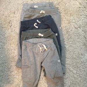 LOT OF 4 PAIRS- Carter's Little Planet  Joggers, Gray, Blue, Green